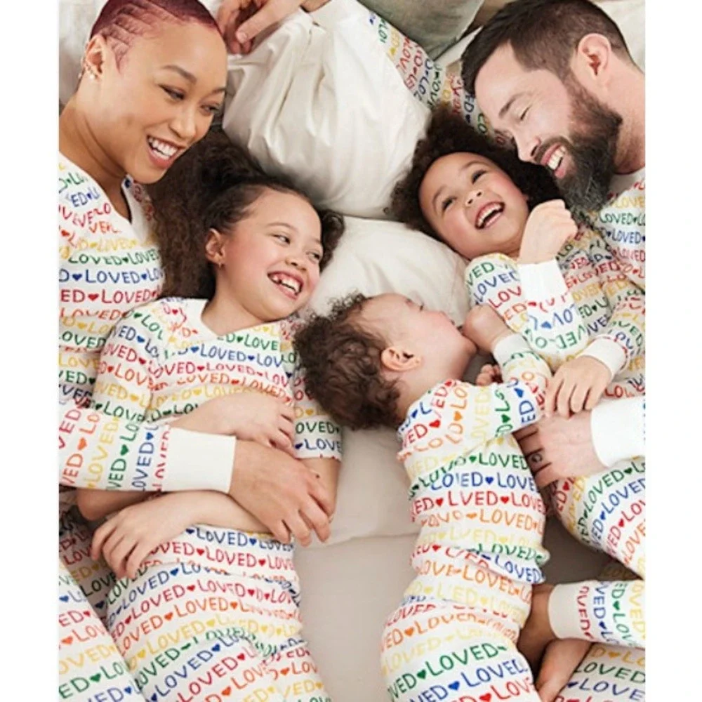 Hanna Andersson Adult Loved Rainbow Pride Pajama Long John Top Unisex M 50282